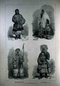 Indigènes de Sibérie : Samoyède du bas Ienisseï, femme samoyède, Ostiak habitant le bassin de l
